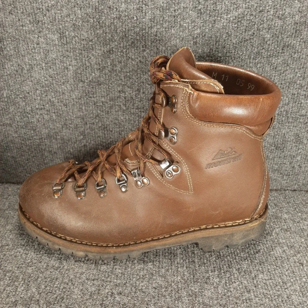 Vtg 1999 Montrail Heavy Leather Hiking Boots Made In Italy Men's 11 Vibram